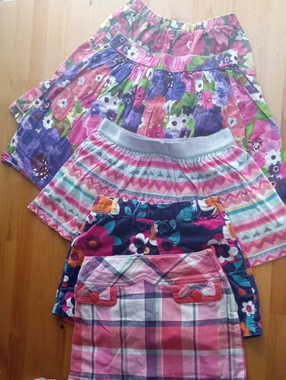 Gymboree Girls Floral & Plaid Skirt Mix in Pink, Purple, Blue